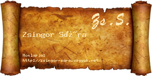 Zsingor Sára névjegykártya