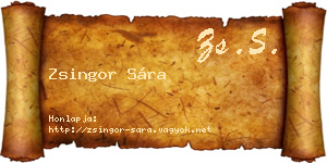 Zsingor Sára névjegykártya